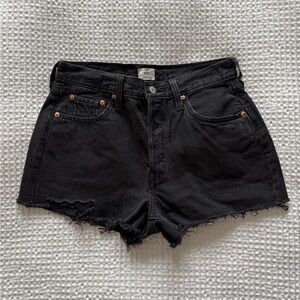 Levi’s 501 Original High Rise Jean Shorts — Lunar Black